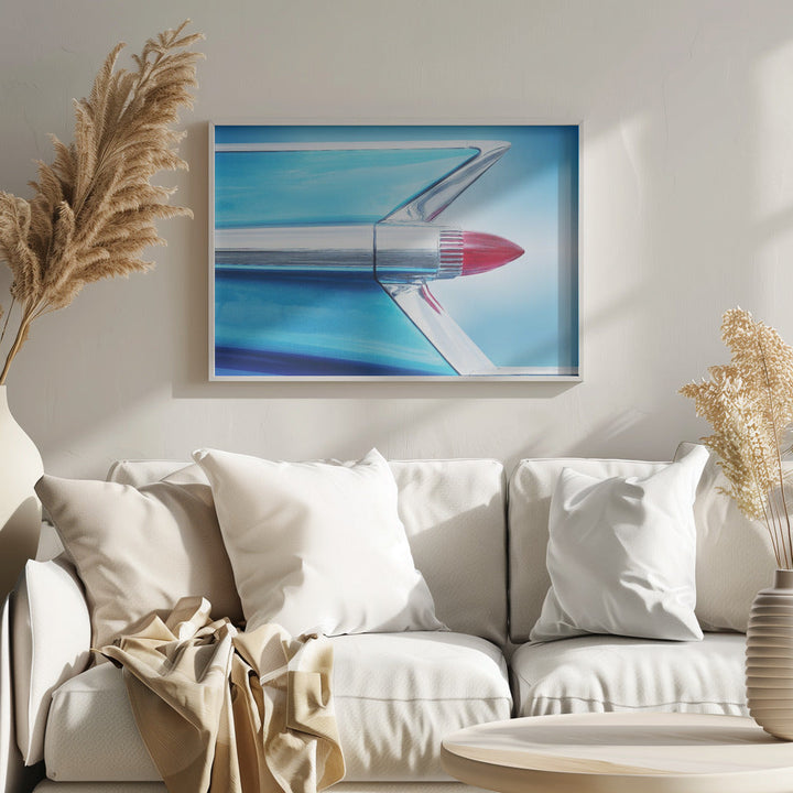 American classic car Eldorado Biarritz 1959 Tail fin - Stretched Canvas, Poster or Fine Art Print I Heart Wall Art