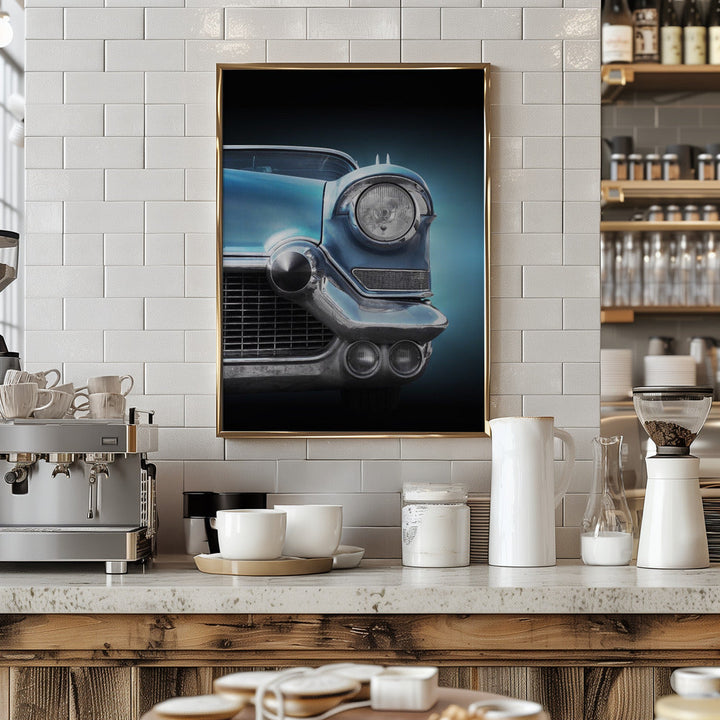 American classic car Eldorado Seville 1957 headlight - Stretched Canvas, Poster or Fine Art Print I Heart Wall Art