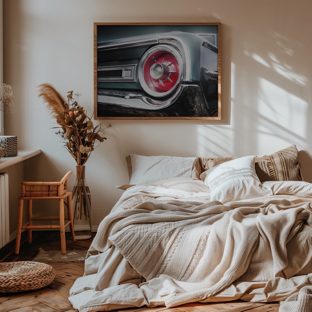 American classic car Galaxie 500 1964 Rear - Stretched Canvas, Poster or Fine Art Print I Heart Wall Art