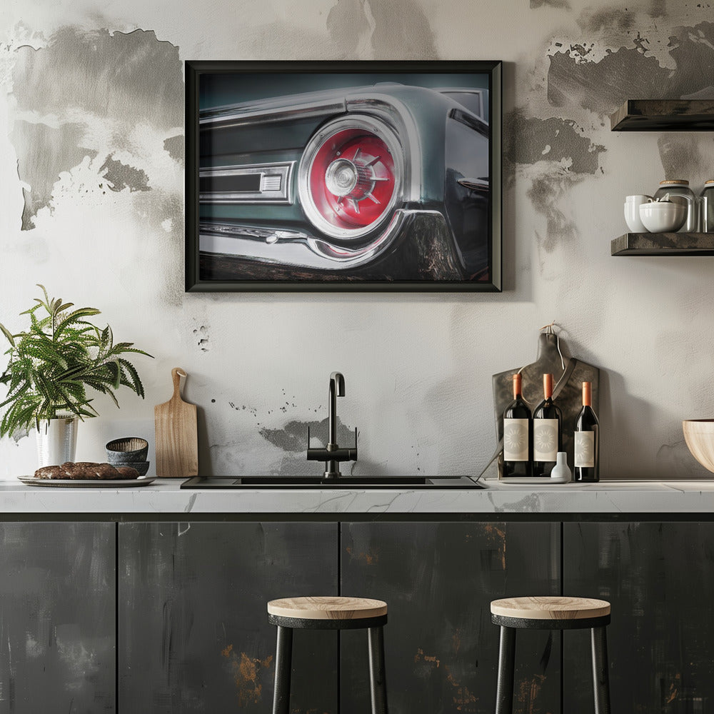 American classic car Galaxie 500 1964 Rear - Stretched Canvas, Poster or Fine Art Print I Heart Wall Art