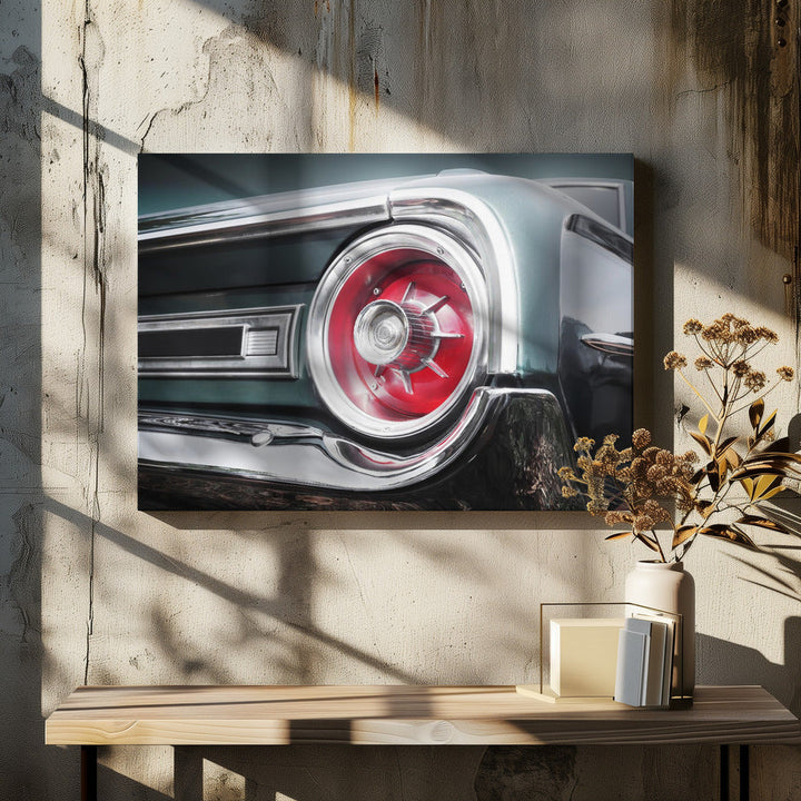 American classic car Galaxie 500 1964 Rear - Stretched Canvas, Poster or Fine Art Print I Heart Wall Art