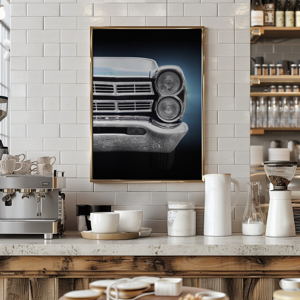 American classic car Galaxie 500 1967 Front - Stretched Canvas, Poster or Fine Art Print I Heart Wall Art