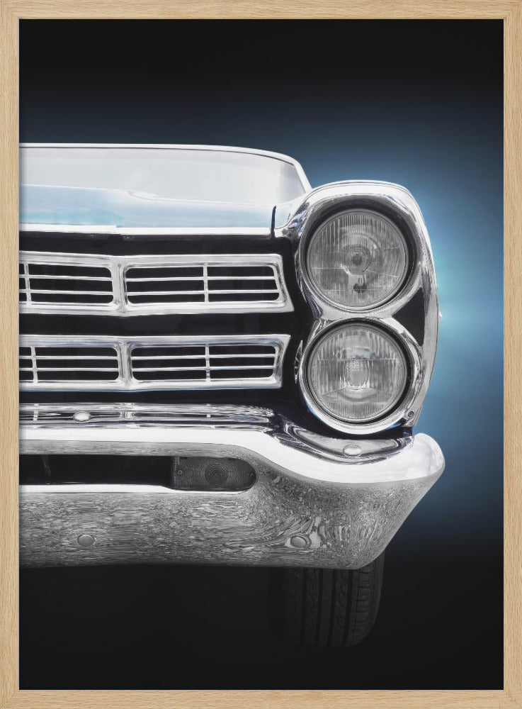 American classic car Galaxie 500 1967 Front - Stretched Canvas, Poster or Fine Art Print I Heart Wall Art