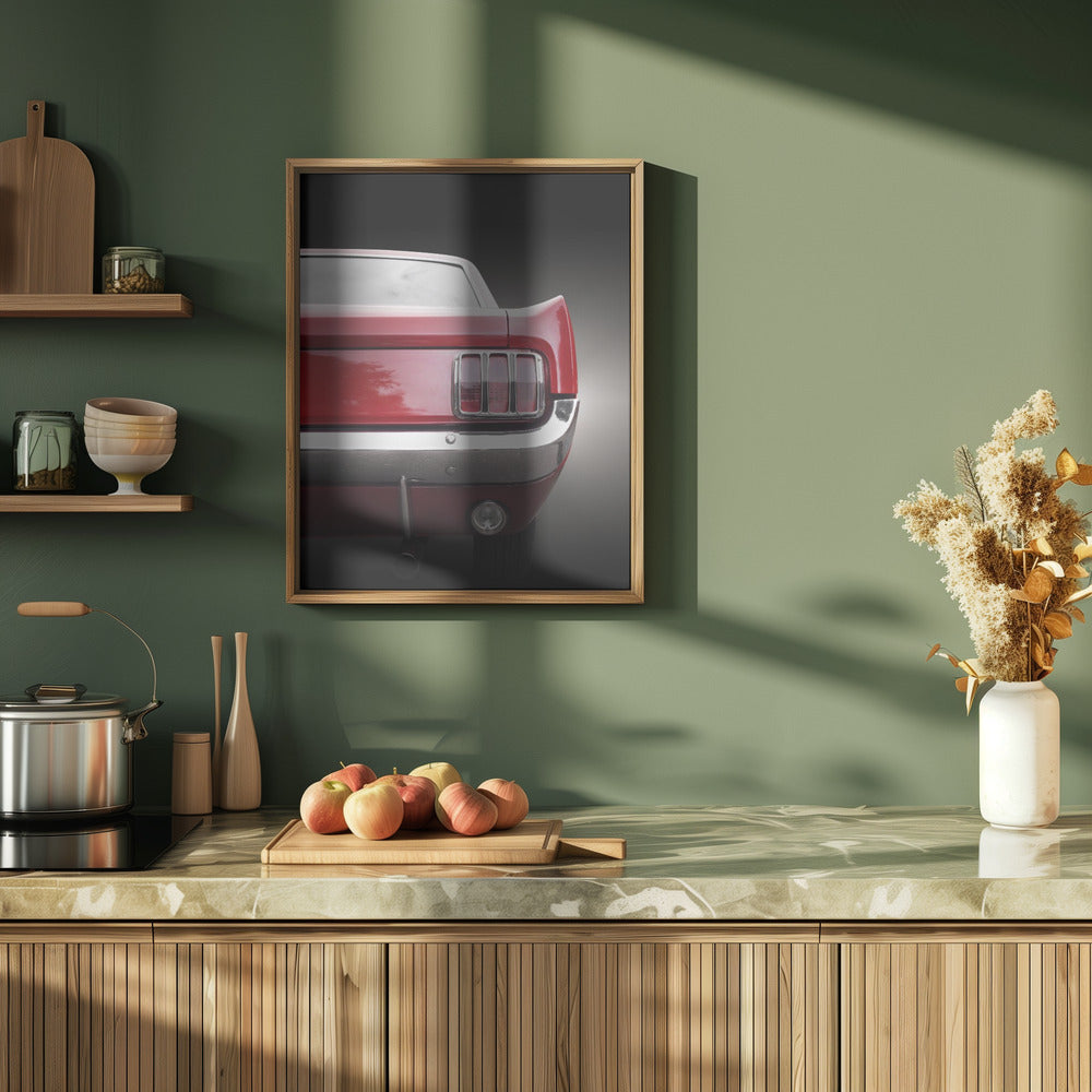 American classic car Mustang 1966 Coupe - Stretched Canvas, Poster or Fine Art Print I Heart Wall Art