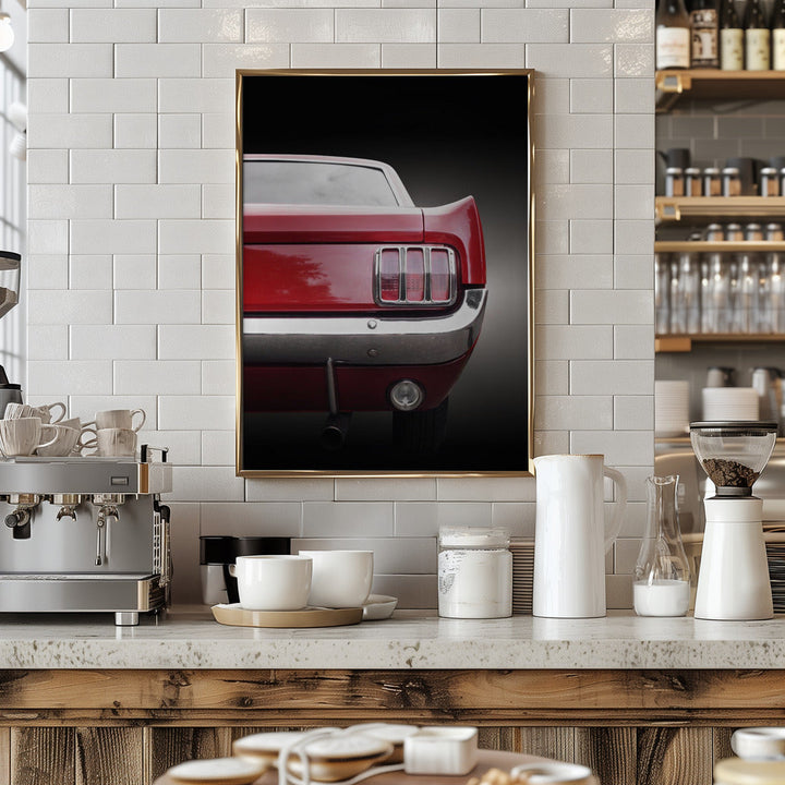 American classic car Mustang 1966 Coupe - Stretched Canvas, Poster or Fine Art Print I Heart Wall Art