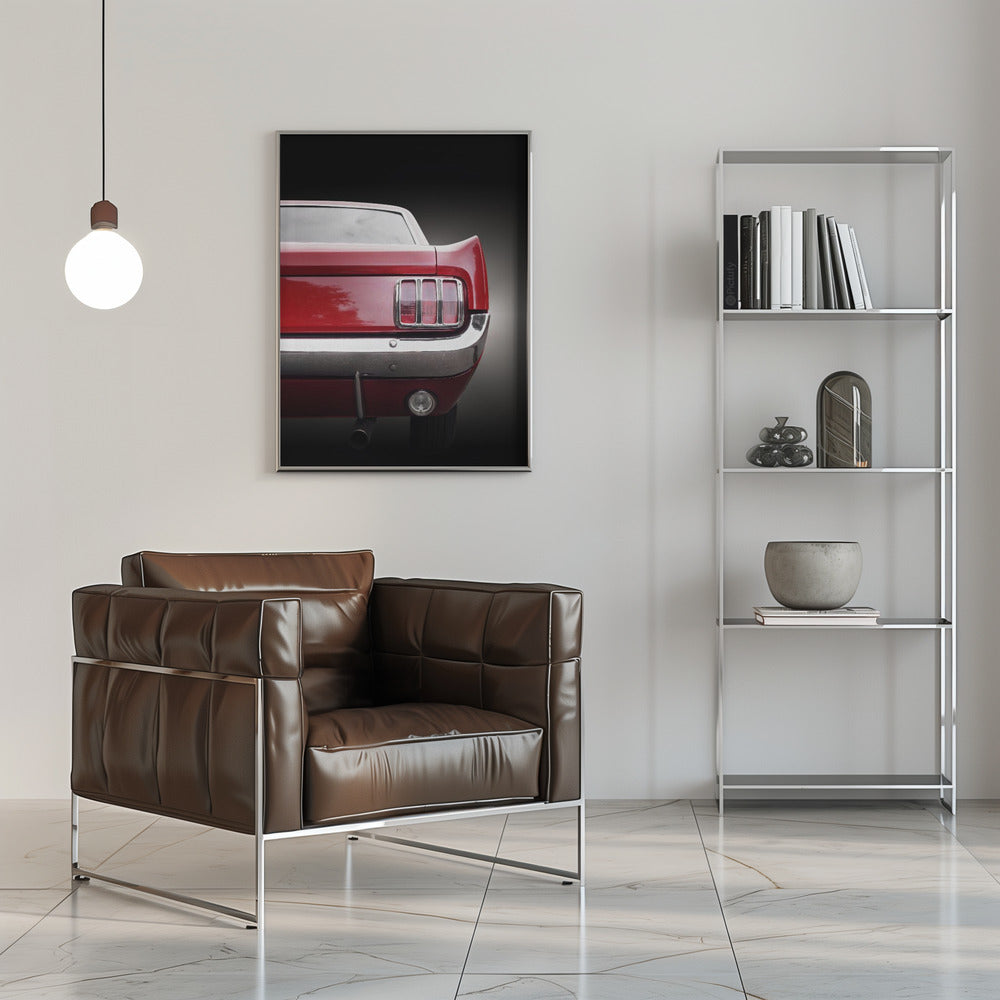 American classic car Mustang 1966 Coupe - Stretched Canvas, Poster or Fine Art Print I Heart Wall Art