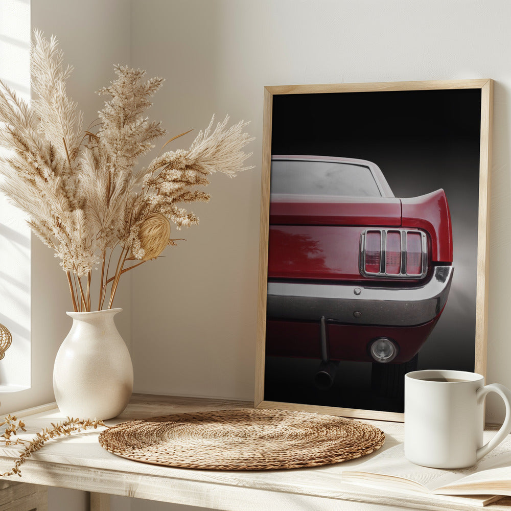 American classic car Mustang 1966 Coupe - Stretched Canvas, Poster or Fine Art Print I Heart Wall Art