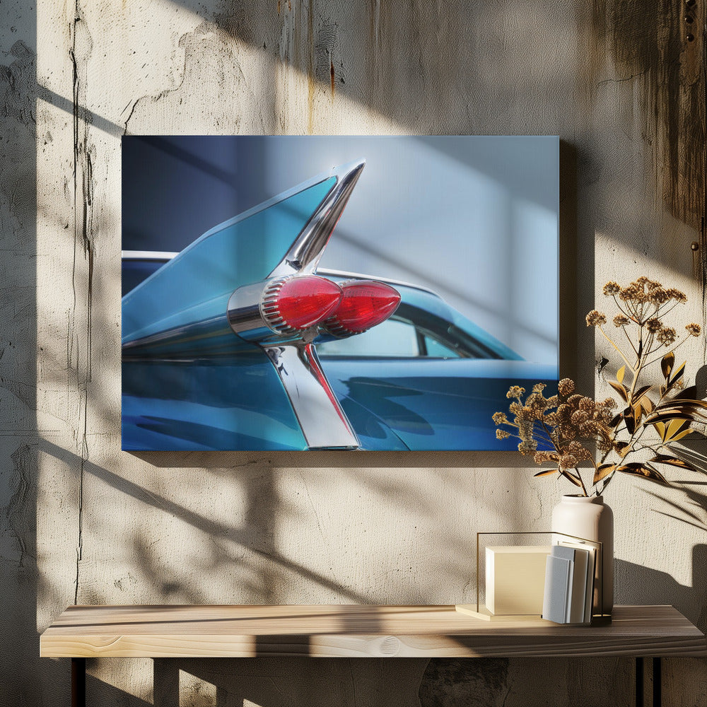 American classic car Sedan Deville 1959 Rear - Stretched Canvas, Poster or Fine Art Print I Heart Wall Art