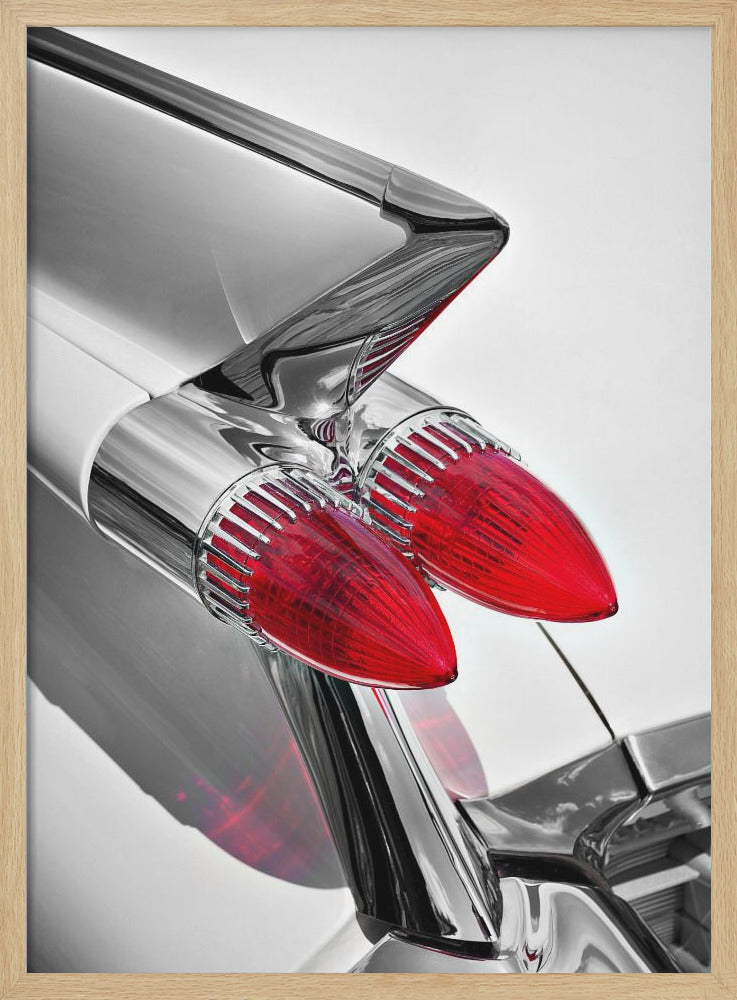 American classic car Sedan Deville 1959 tail fin abstract - Stretched Canvas, Poster or Fine Art Print I Heart Wall Art