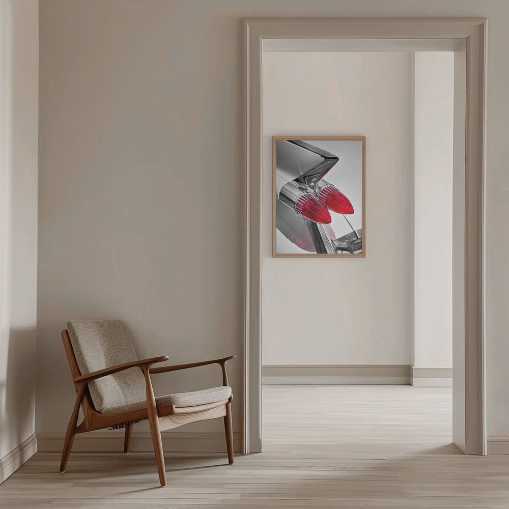 American classic car Sedan Deville 1959 tail fin abstract - Stretched Canvas, Poster or Fine Art Print I Heart Wall Art