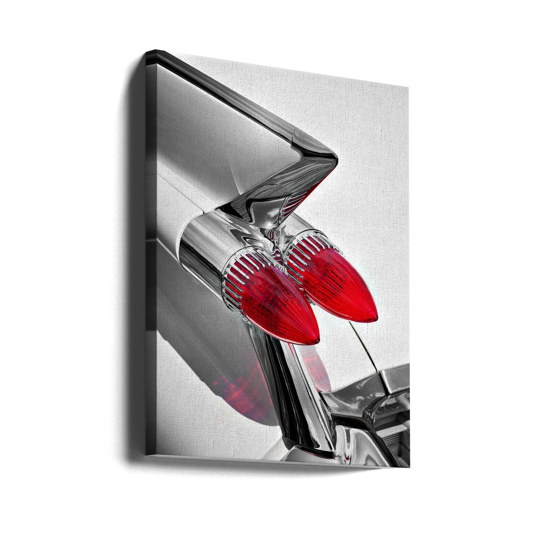 American classic car Sedan Deville 1959 tail fin abstract - Stretched Canvas, Poster or Fine Art Print I Heart Wall Art