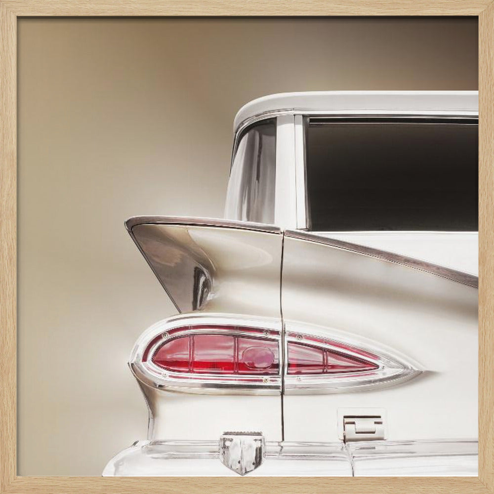 American classic station wagon Kingswood 1959 tail fin - Square Stretched Canvas, Poster or Fine Art Print I Heart Wall Art