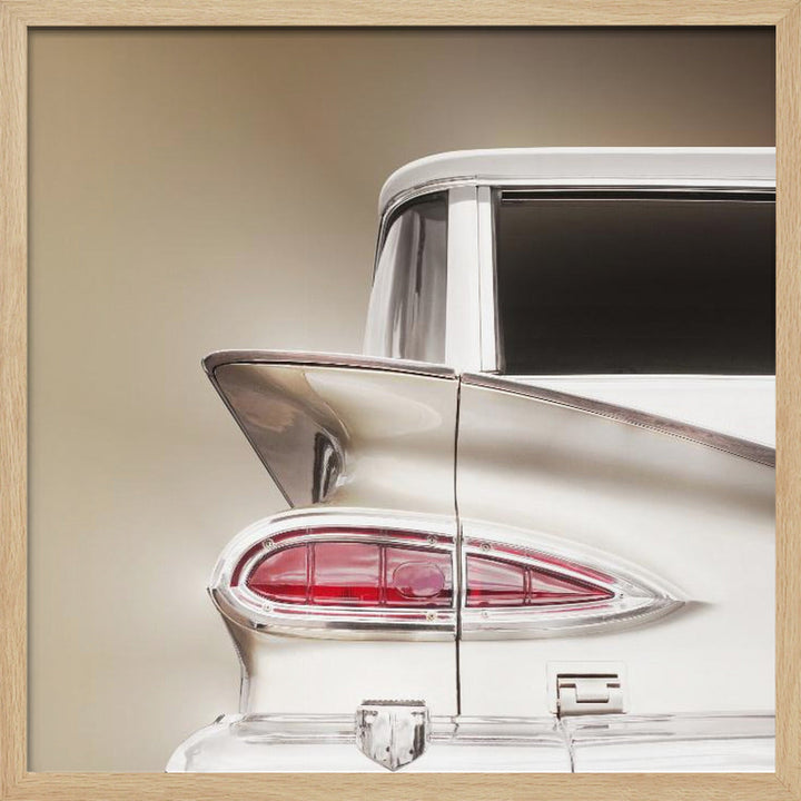 American classic station wagon Kingswood 1959 tail fin - Square Stretched Canvas, Poster or Fine Art Print I Heart Wall Art