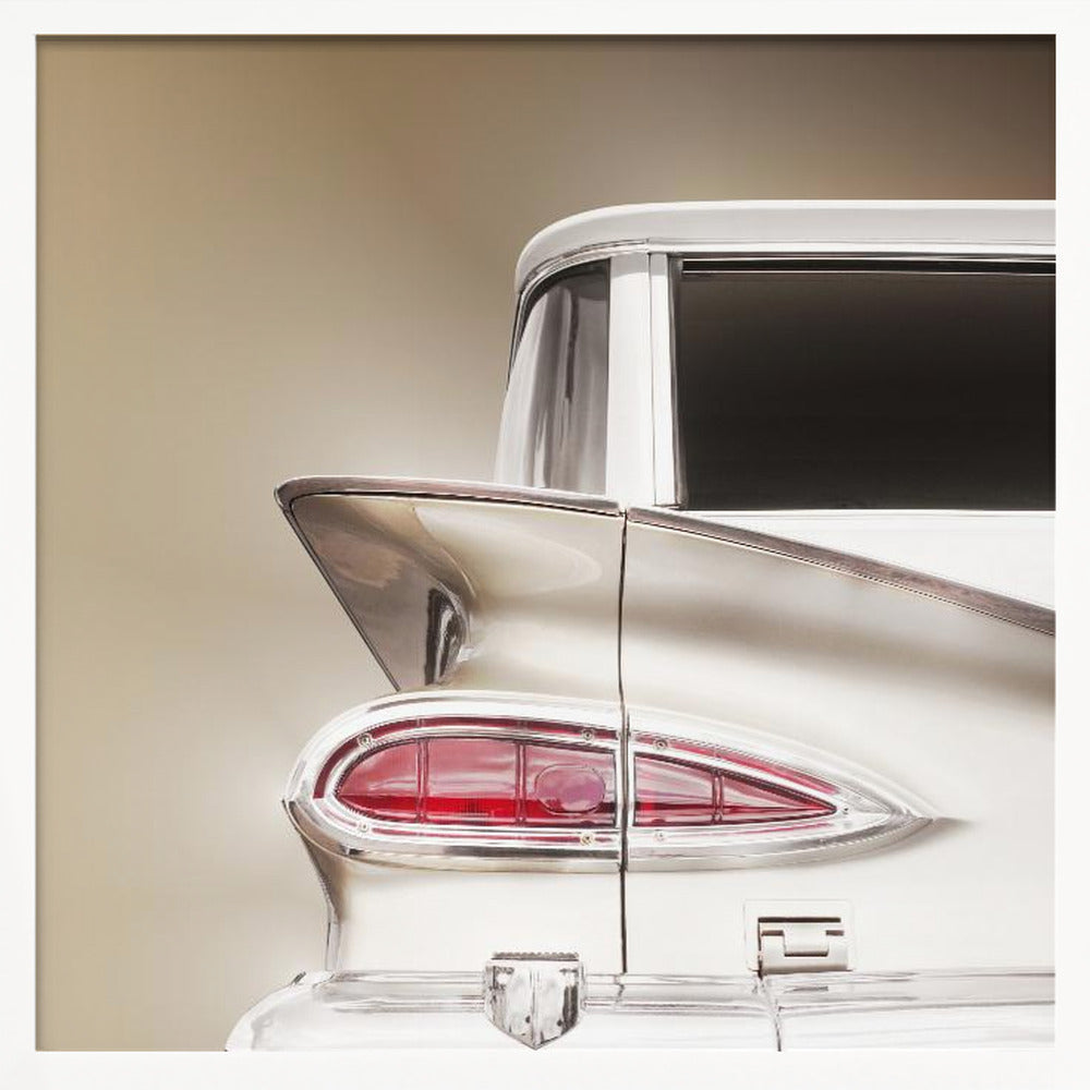 American classic station wagon Kingswood 1959 tail fin - Square Stretched Canvas, Poster or Fine Art Print I Heart Wall Art