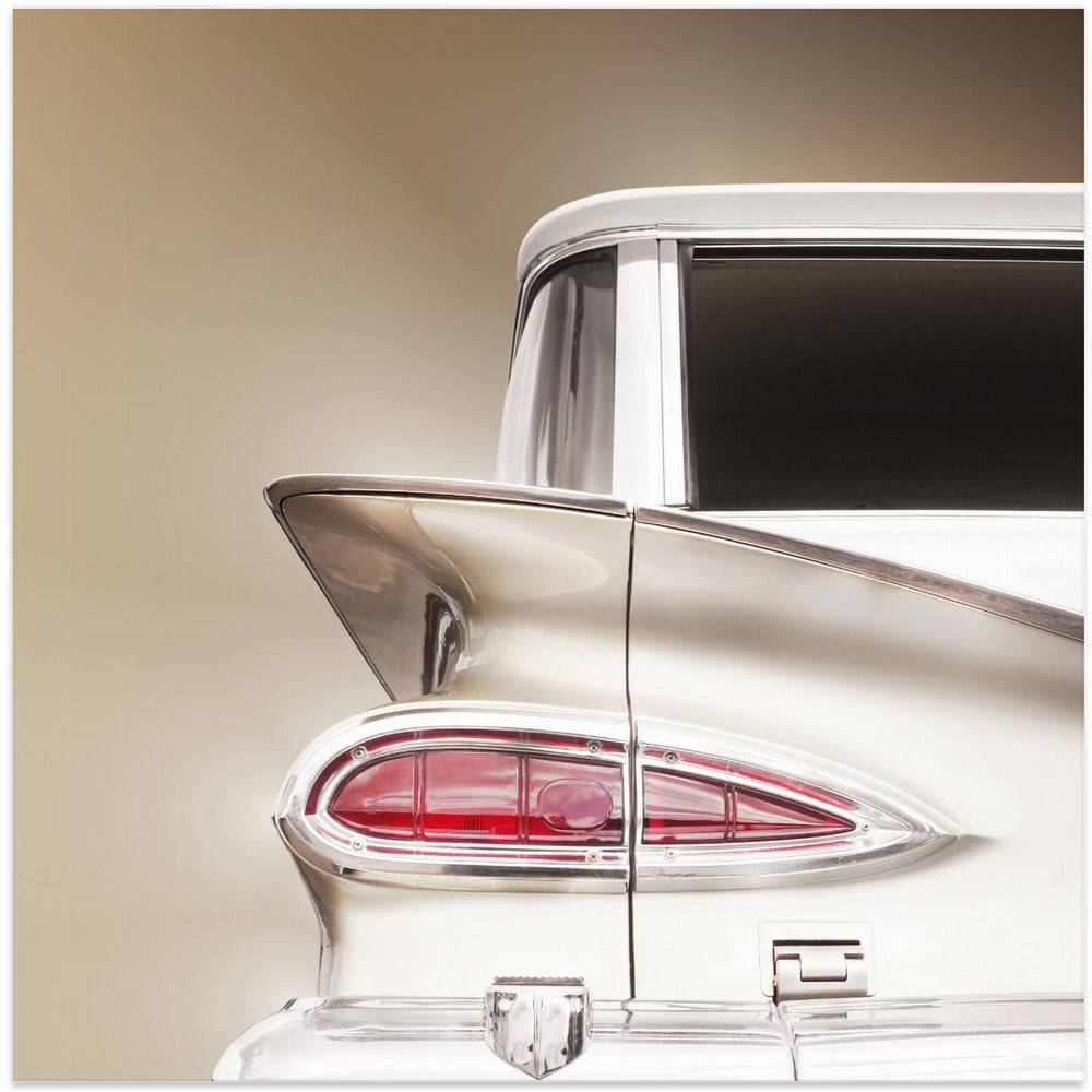 American classic station wagon Kingswood 1959 tail fin - Square Stretched Canvas, Poster or Fine Art Print I Heart Wall Art