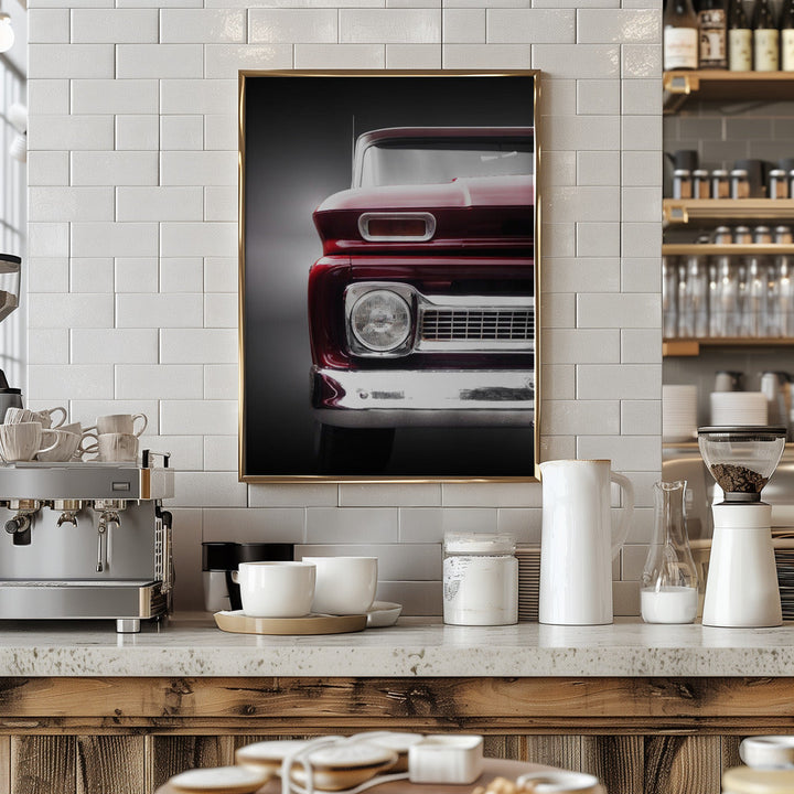 American Pickup truck C20 1966 Custom - Stretched Canvas, Poster or Fine Art Print I Heart Wall Art