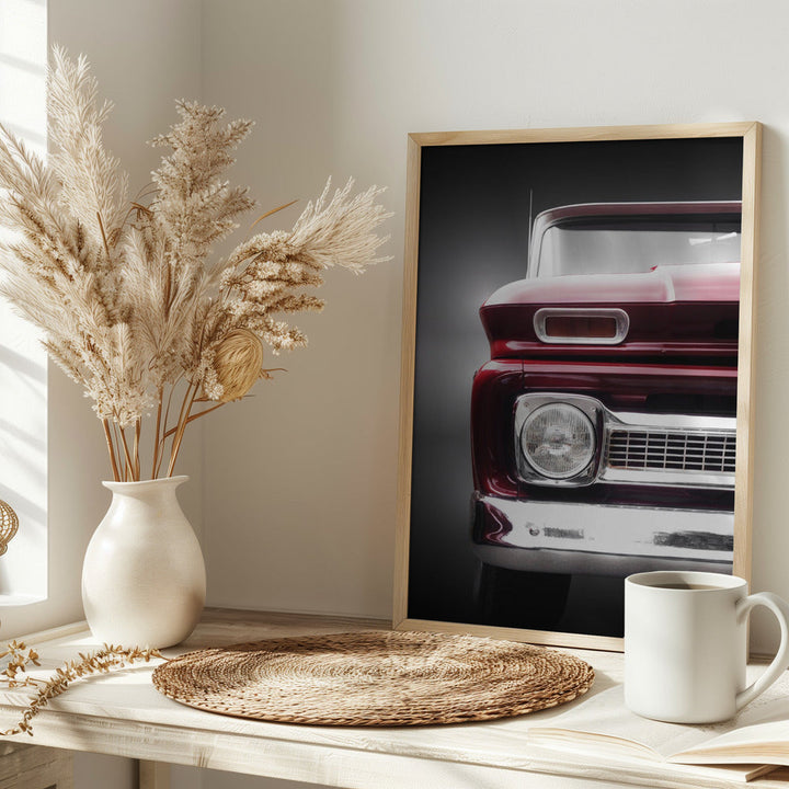 American Pickup truck C20 1966 Custom - Stretched Canvas, Poster or Fine Art Print I Heart Wall Art