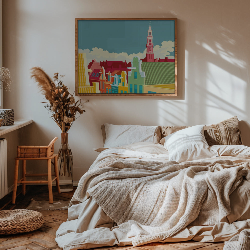 Amsterdam Jordaan Westerkerk - Stretched Canvas, Poster or Fine Art Print I Heart Wall Art