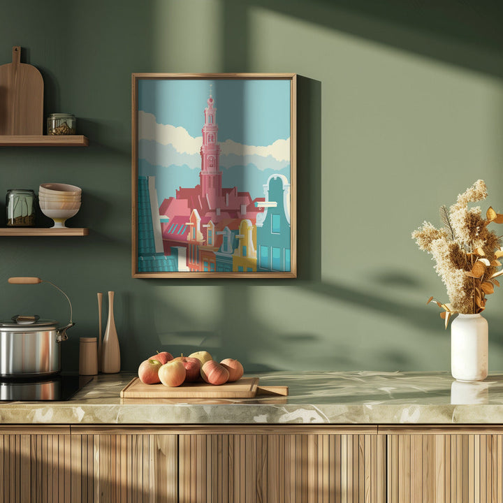 Amsterdam Westerkerk Jordaan - Stretched Canvas, Poster or Fine Art Print I Heart Wall Art