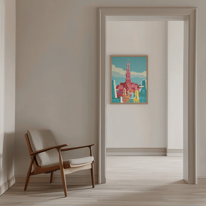Amsterdam Westerkerk Jordaan - Stretched Canvas, Poster or Fine Art Print I Heart Wall Art