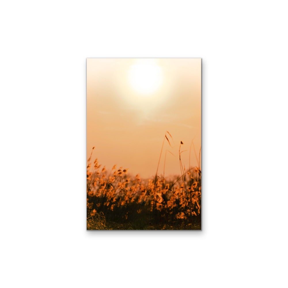 Another Day - Orange Sunset in a Field, Stretched Canvas or Wall Art Print - I Heart Wall Art - Poster Print, Canvas Print or Framed Art Print