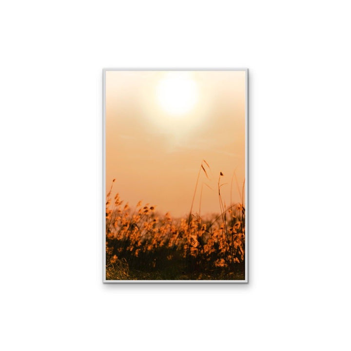 Another Day - Orange Sunset in a Field, Stretched Canvas or Wall Art Print - I Heart Wall Art - Poster Print, Canvas Print or Framed Art Print