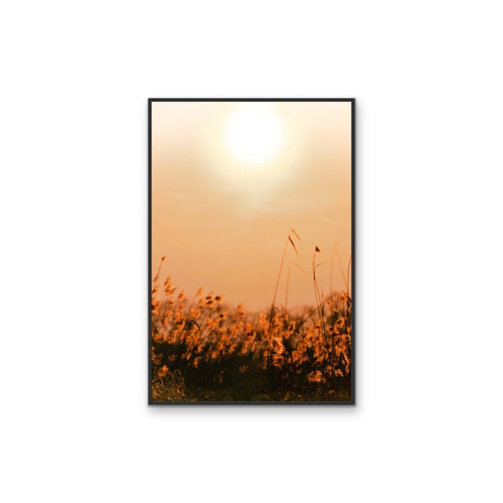 Another Day - Orange Sunset in a Field, Stretched Canvas or Wall Art Print - I Heart Wall Art - Poster Print, Canvas Print or Framed Art Print