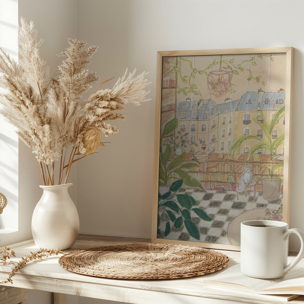 Antique Book Store 70x100 - Stretched Canvas, Poster or Fine Art Print I Heart Wall Art