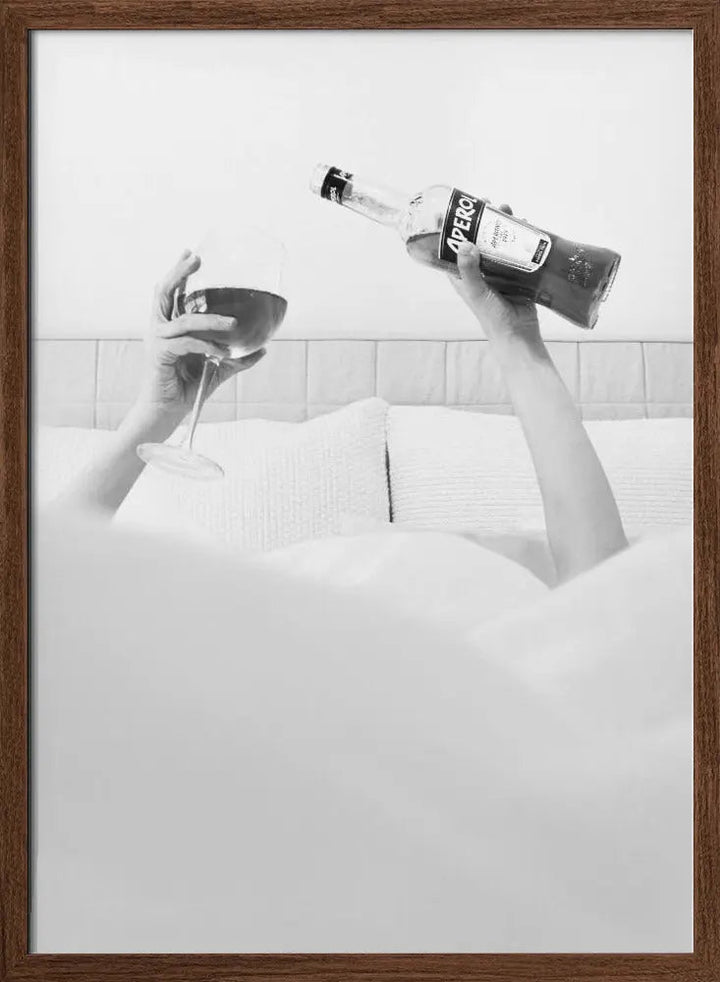 Aperol In Bed B&amp;w - Stretched Canvas, Poster or Fine Art Print I Heart Wall Art