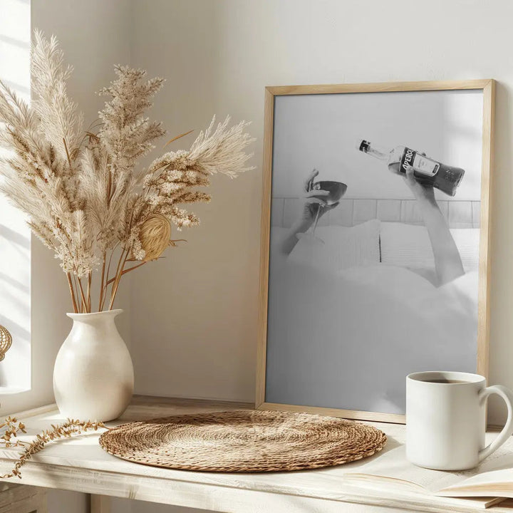Aperol In Bed B&amp;w - Stretched Canvas, Poster or Fine Art Print I Heart Wall Art