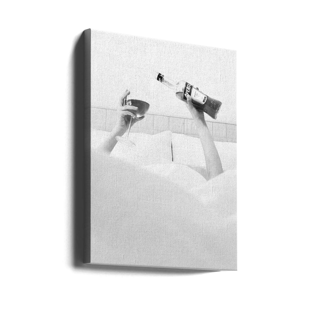 Aperol In Bed B&amp;w - Stretched Canvas, Poster or Fine Art Print I Heart Wall Art