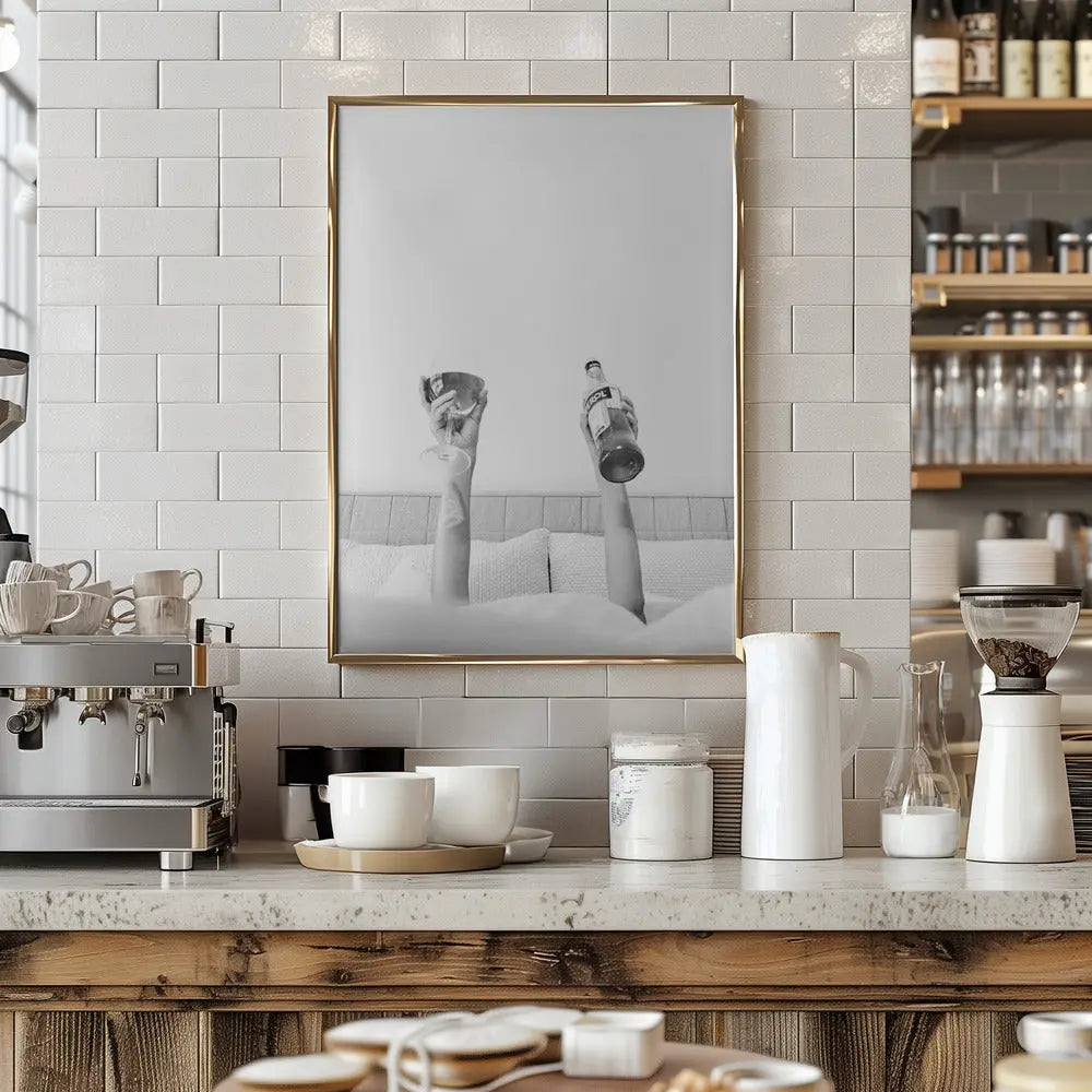 Aperol In Bed Grainy - Stretched Canvas, Poster or Fine Art Print I Heart Wall Art
