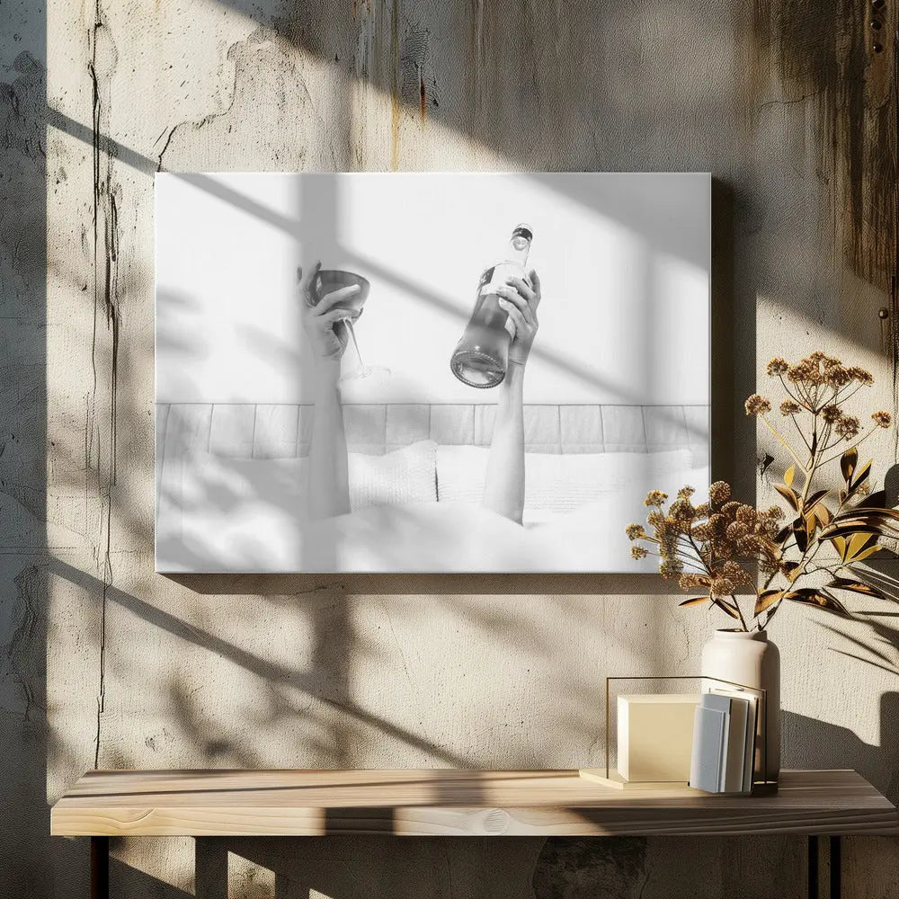 Aperol In Bed Horisontal - Stretched Canvas, Poster or Fine Art Print I Heart Wall Art