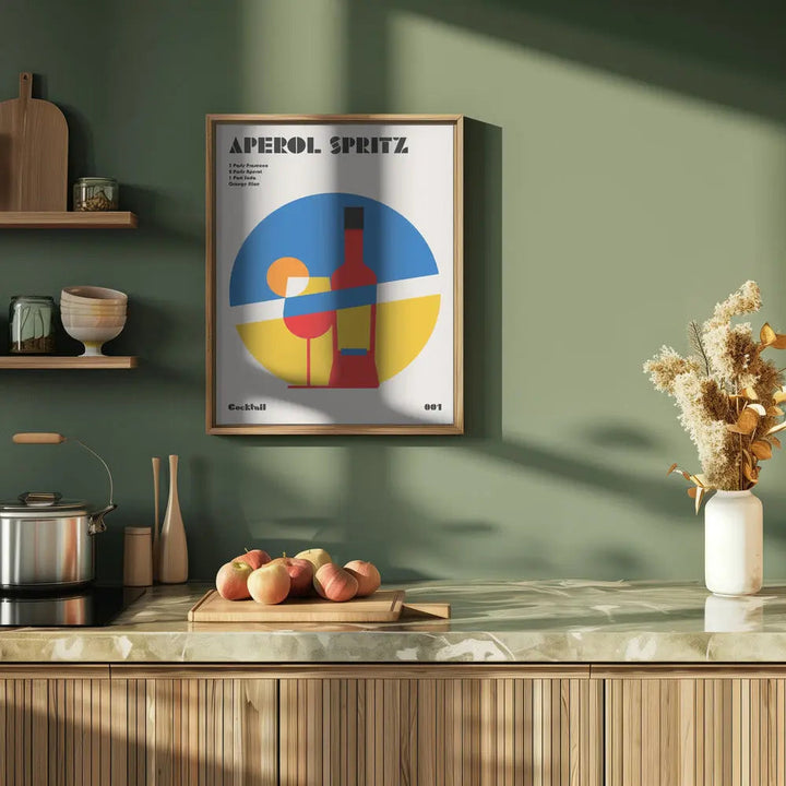 Aperol Spritz Cocktail Bauhaus Art Print - Stretched Canvas, Poster or Fine Art Print I Heart Wall Art