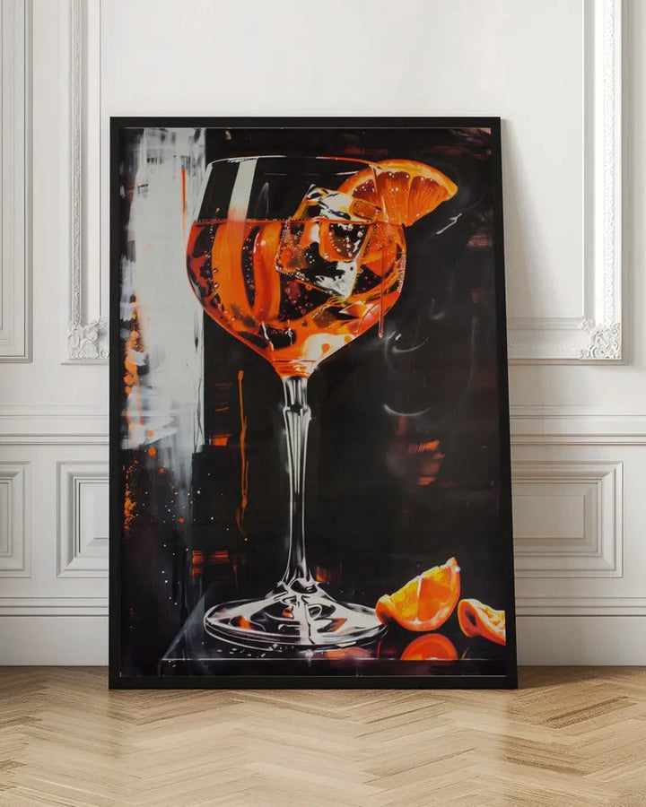 Aperol Spritz Dark Edition - Stretched Canvas, Poster or Fine Art Print I Heart Wall Art