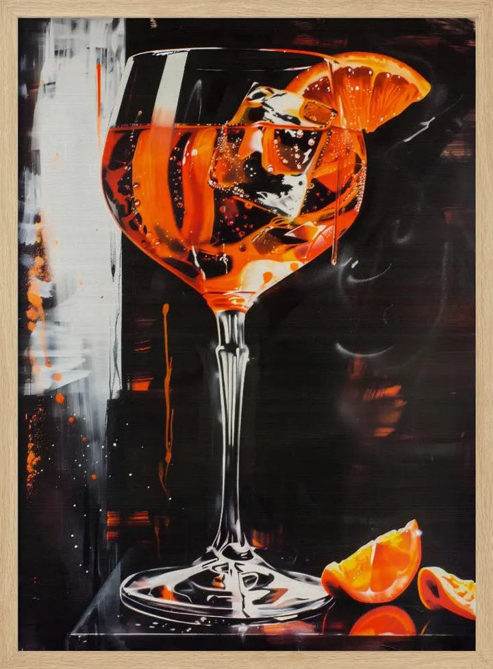 Aperol Spritz Dark Edition - Stretched Canvas, Poster or Fine Art Print I Heart Wall Art