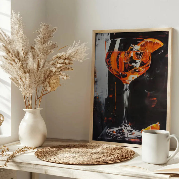 Aperol Spritz Dark Edition - Stretched Canvas, Poster or Fine Art Print I Heart Wall Art