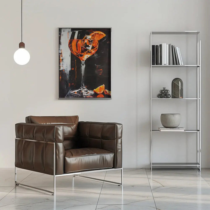 Aperol Spritz Dark Edition - Stretched Canvas, Poster or Fine Art Print I Heart Wall Art