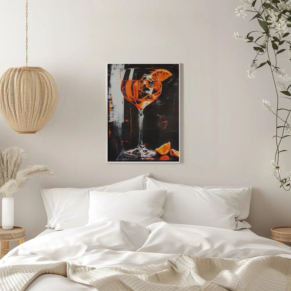 Aperol Spritz Dark Edition - Stretched Canvas, Poster or Fine Art Print I Heart Wall Art