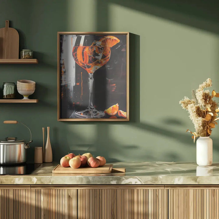 Aperol Spritz Dark Edition - Stretched Canvas, Poster or Fine Art Print I Heart Wall Art