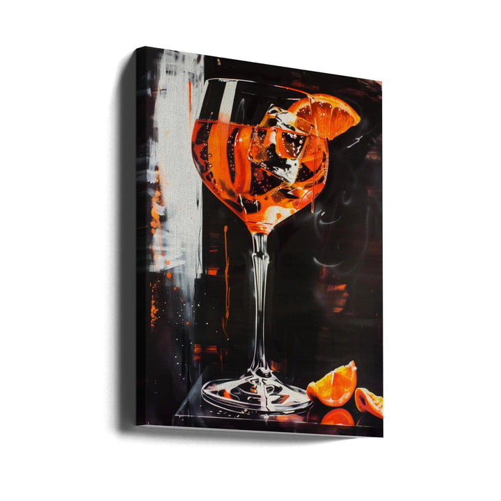 Aperol Spritz Dark Edition - Stretched Canvas, Poster or Fine Art Print I Heart Wall Art