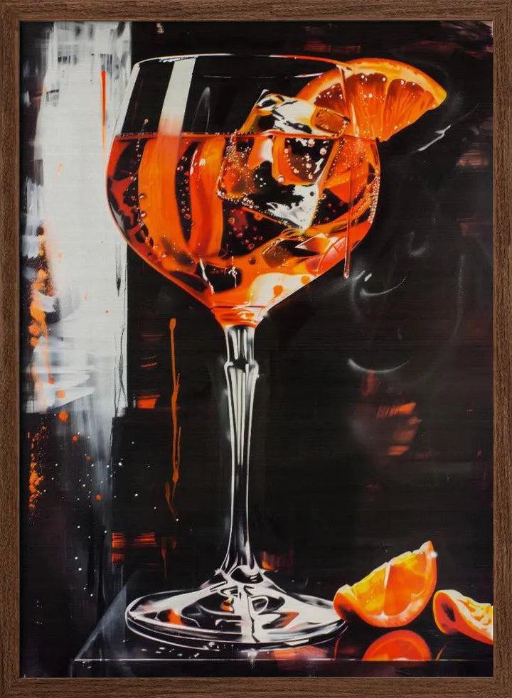 Aperol Spritz Dark Edition - Stretched Canvas, Poster or Fine Art Print I Heart Wall Art
