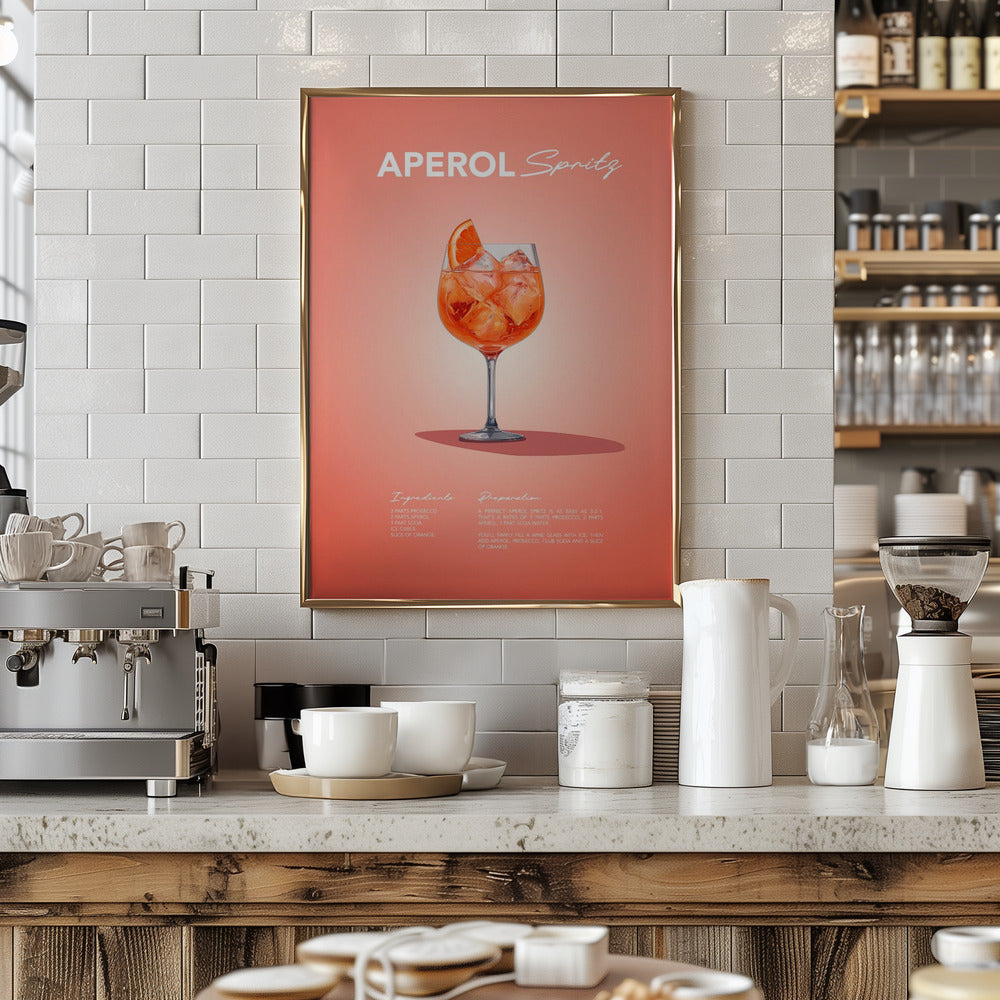 Aperol Spritz Recipe - Stretched Canvas, Poster or Fine Art Print I Heart Wall Art