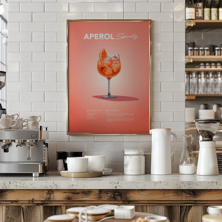 Aperol Spritz Recipe - Stretched Canvas, Poster or Fine Art Print I Heart Wall Art