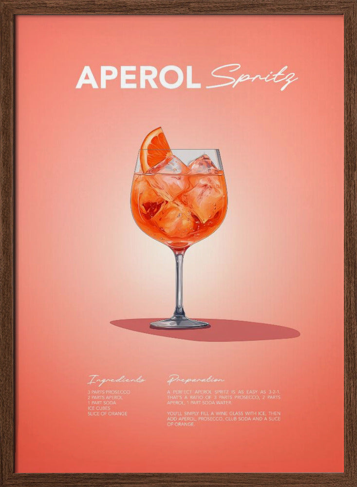 Aperol Spritz Recipe - Stretched Canvas, Poster or Fine Art Print I Heart Wall Art