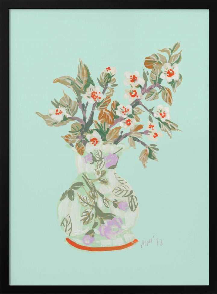 Apple Blossom - Dark Orange - Stretched Canvas, Poster or Fine Art Print I Heart Wall Art