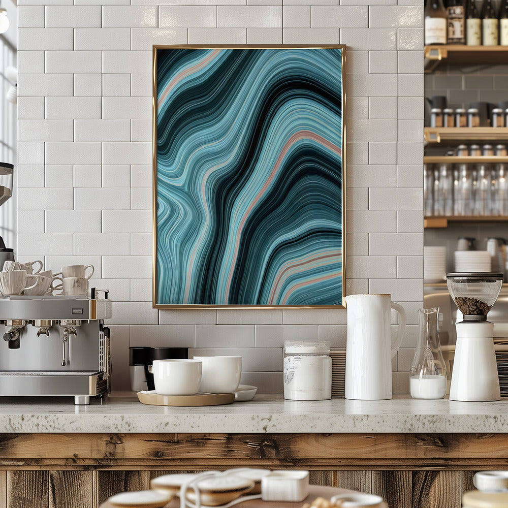 Aqua Drift - Stretched Canvas, Poster or Fine Art Print I Heart Wall Art