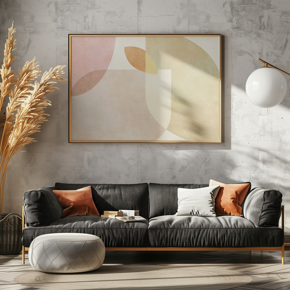 Aqua Shapes1 Kopie - Stretched Canvas, Poster or Fine Art Print I Heart Wall Art