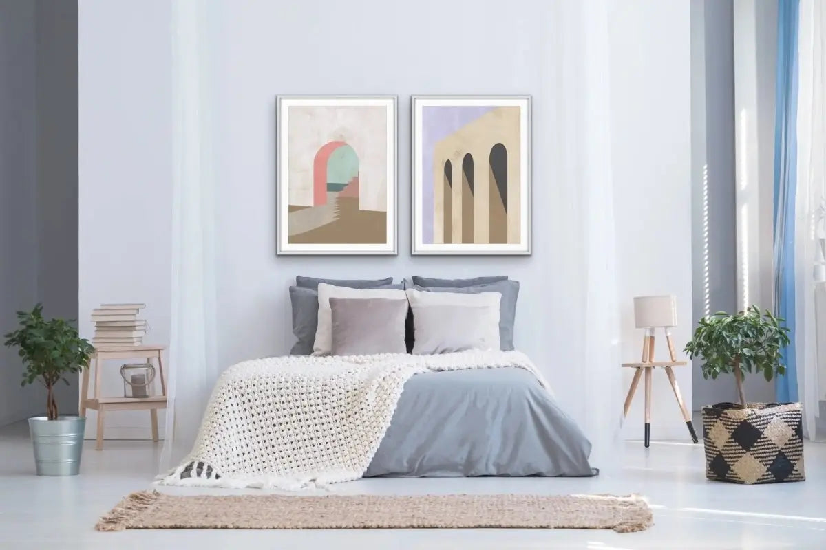 Arch Series- Textural Boho Landscape Prints - Canvas or Paper Prints - Two Piece Set - I Heart Wall Art - Poster Print, Canvas Print or Framed Art Print