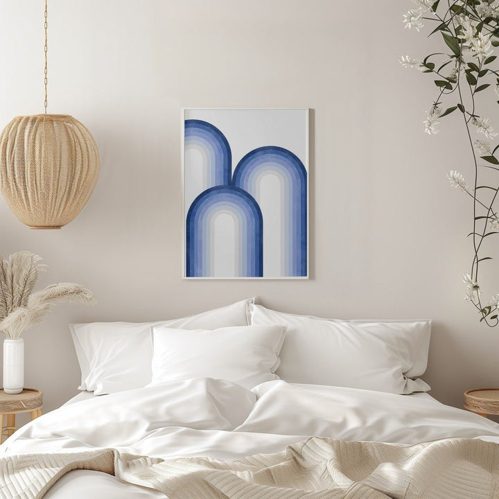 Arched Blue Scape - Stretched Canvas, Poster or Fine Art Print - I Heart Wall Art - Poster Print, Canvas Print or Framed Art Print